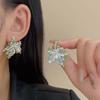 Модные хрустальные циркониевые листочки-гвоздики простые преувеличенные серьги-листья для дамской вечеринки в подарок ювелирные изделия
