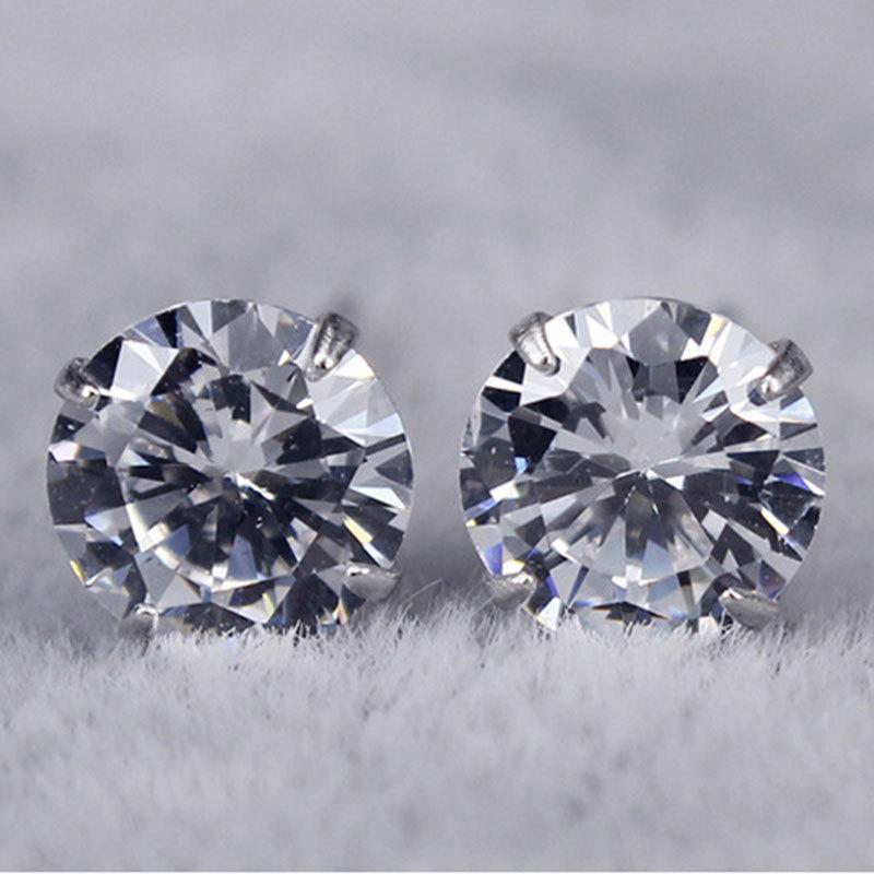 Роскошные женские серьги-гвоздики серебряного цвета, модные серьги высокого качества с круглым цирконом, пара серег для женщин и девочек, ювелирные изделия, праздничные подарки