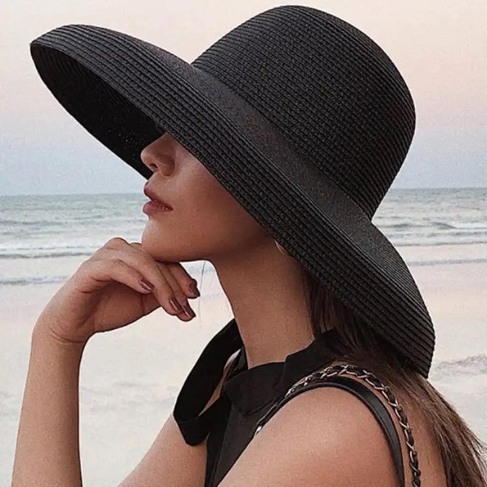 Sunscreen Hepburn Wind Straw Hat Fishing Cap Beachside Sun Hat Elegent Summer Beach Hat Outdoor