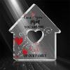 Acrylic House-Shaped Decor Sign for Mom - "Love You Mom, You Are The Heart of Family" - Perfect Mother's Day Gift & Home Decoration