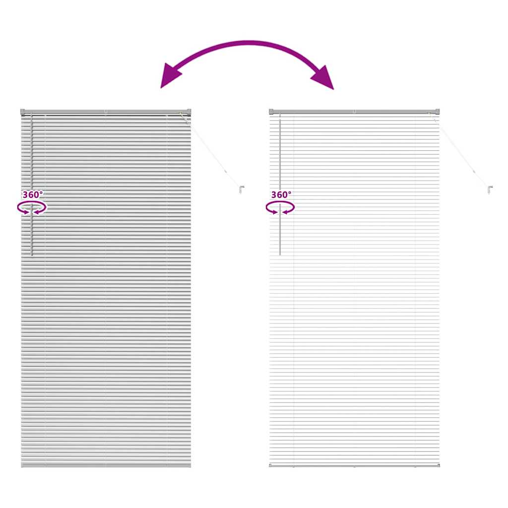 Aluminum Venetian Blinds Silver 220 x 105 cm