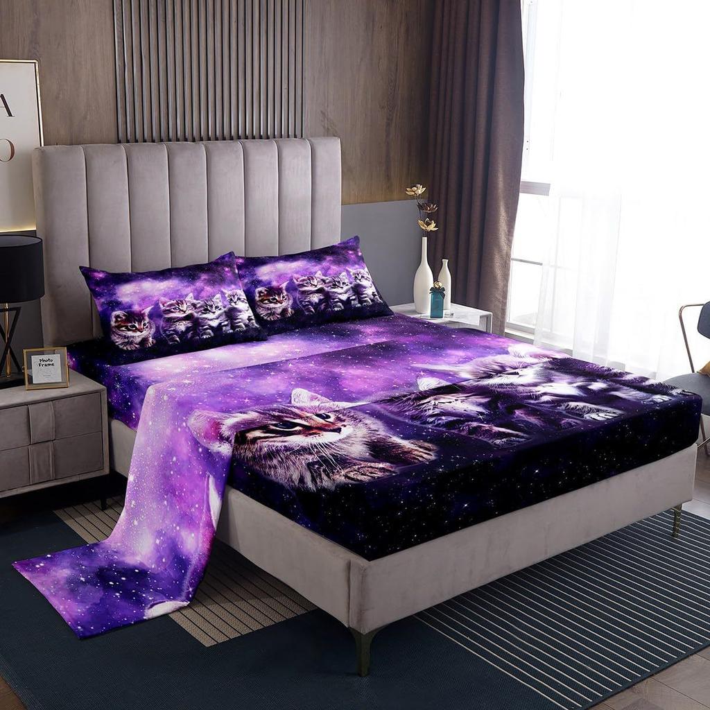 Color tie-dye swirl pattern bed hat four-piece bedding set bedroom dormitory bedding decoration