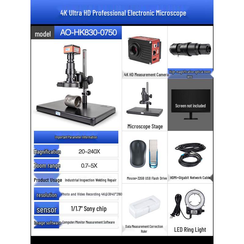 AOSVI 4K HD Industrial Inspection Microscope