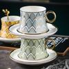 Креативный европейский стиль, золотая кофейная чашка, тарелка, набор из двух предметов, кружка, чашка для воды, кофейная чашка, чашка для молока, чашка для завтрака, послеобеденный чай