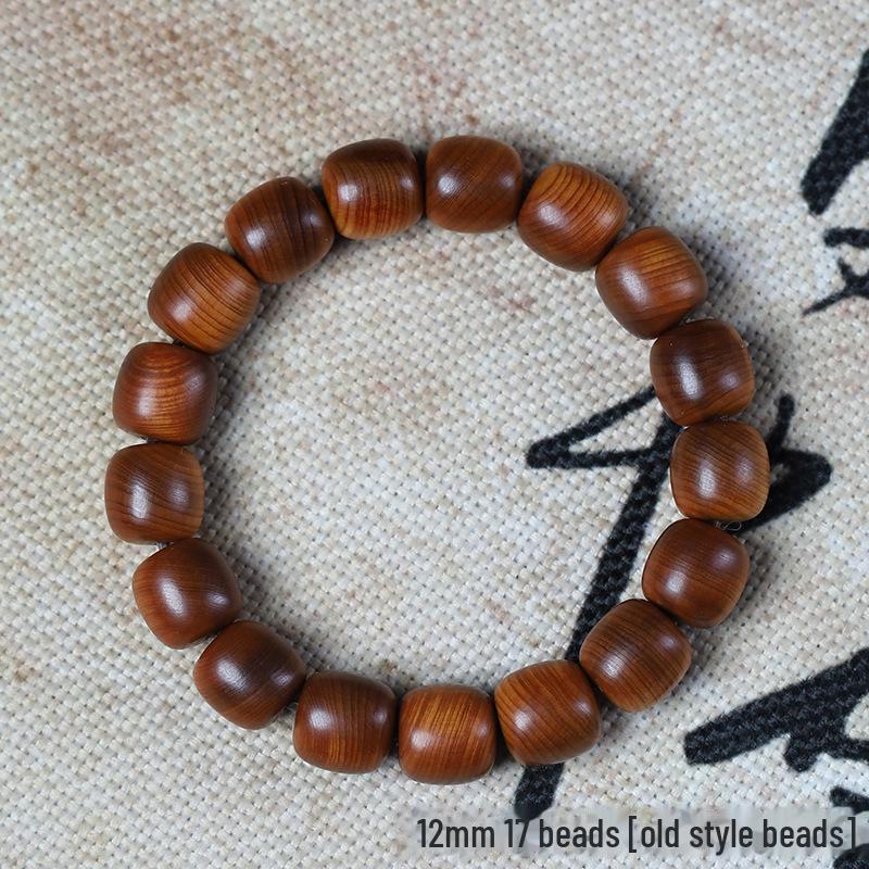 «Мужской браслет Taihang Aged Cypress — ювелирные изделия из черных масляных бусин Будды»