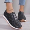 Large Size Single Shoes Cross-border New Sequined Flat Bottom Round Head Lazy Shoes Sports and Leisure Women's Shoes