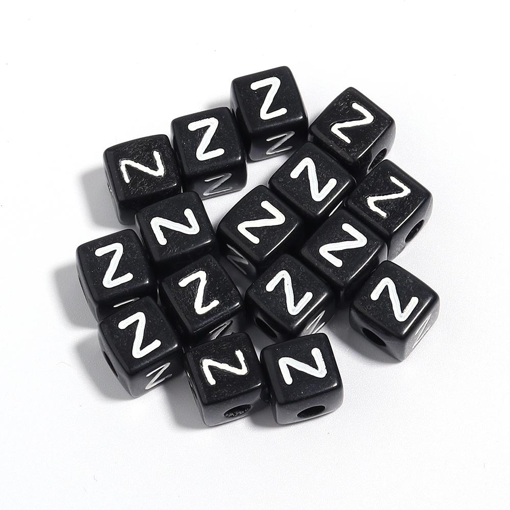 50-100pcs Black Acrylic Letter Beads A-Z Alphabet Beads Cube Spacer Beads For DIY Bracelet Necklace Jewelry Making Accessories