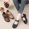 Comfort Soft Cowhide Women's Shoes Spring Thick Soled Sandals Women's Genuine Leather Mother's Shoes Retro Hollow Single Shoes