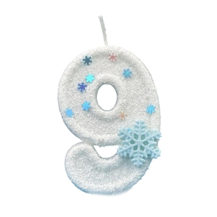 Unique Winter Snowflake Themed Birthday Candle Wax Number Candle Cake Toppers Decorations For Anniversary Parties Supplies