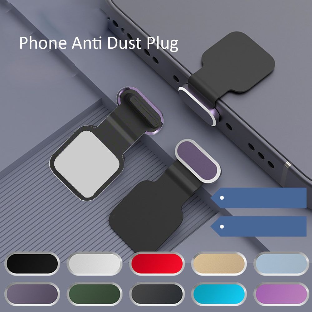 Silicone Alloy L Port Phone Anti Dust Plug Dustproof Metal Stopper Phone Dustproof Plug
