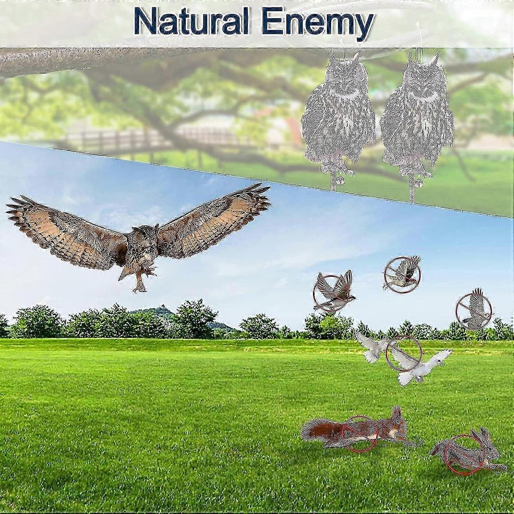 2pcs Owl Bird Scarer With Reflective Tape Bird Deterrent Bird Repellent Devices To Scare Birds Pigeons Away For Garden Roofs Patio Windows Balcony Tre