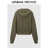 UR Women's Hooded Drawstring Pleated Hem Sweatshirt