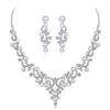 Faux Pearl Necklace Earrings Women Bride Jewelry Set Gift