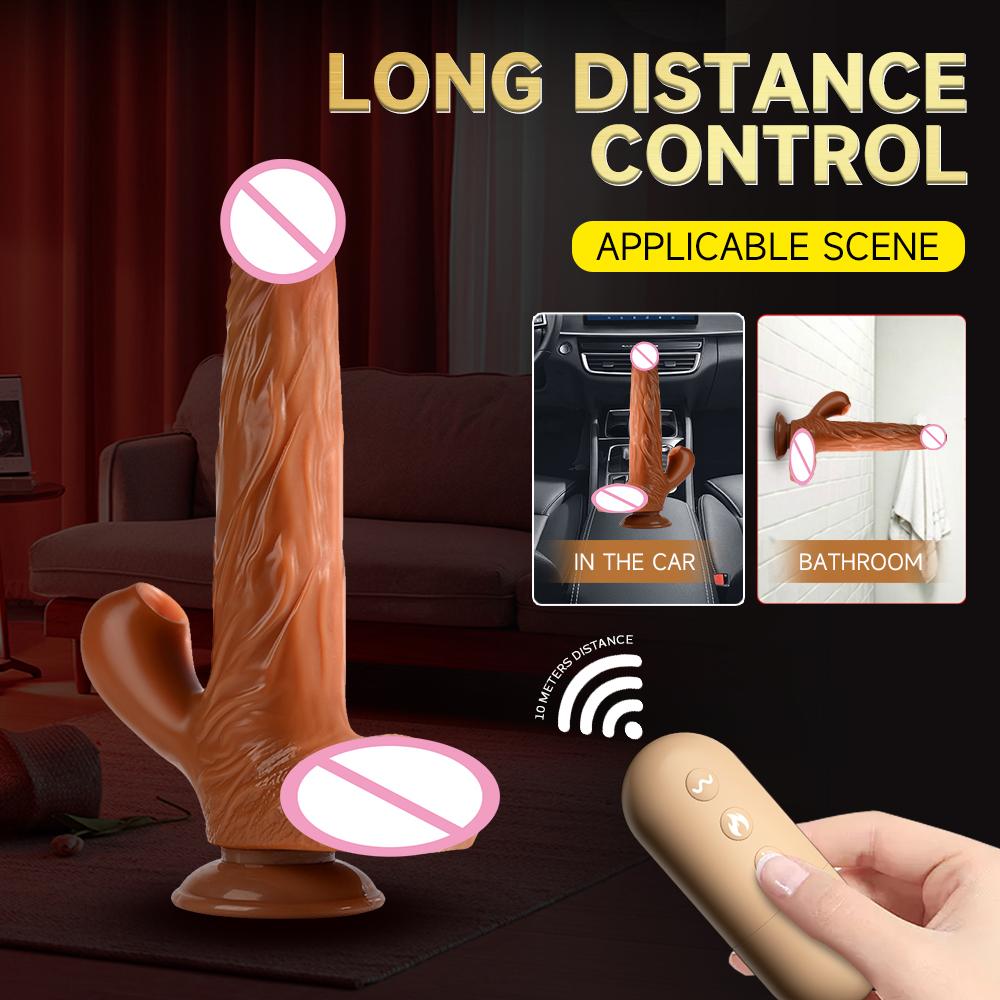 Реалистичный дилдо G-точка вибратор пульт управления сильная присоска телескопический нагрев 360° вращение взрослая секс-игрушка для женщин пары