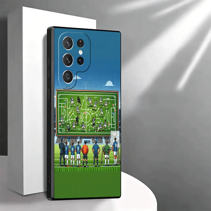 Футбольные тактики Время Мягкий чехол для телефона Samsung Galaxy S26 S25 Edge S24 Ultra S23 Plus S22 S21 FE S20 Черная задняя крышка