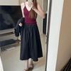 Elegant A-Line Pleated Skirt: New Spring/Summer Style, Elastic Waist, Mid-Length, White