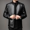 Кожаная куртка мужская осенне-зимняя новая мужская одежда воротник-стойка мягкая кожаная куртка для мужчин среднего возраста свободная и повседневная