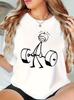 Tshirt White Graphic Print Tee With Dumbbell Design For Gym Casual Wear Summer Short Sleeved Harajuku Streetwear Tops Tees