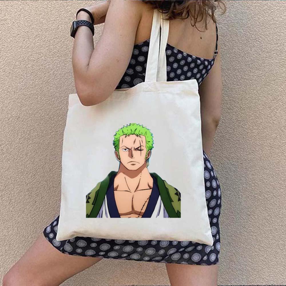 Одноразовый холщовый рюкзак на одно плечо с принтом Луффи из One Piece 7540 CLE