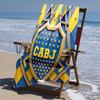 proof beach towel with Club Atlético Boca Juniors pattern - soft,absorbent,quick-drying,machine washable - perfect for swimming,camping,bathing