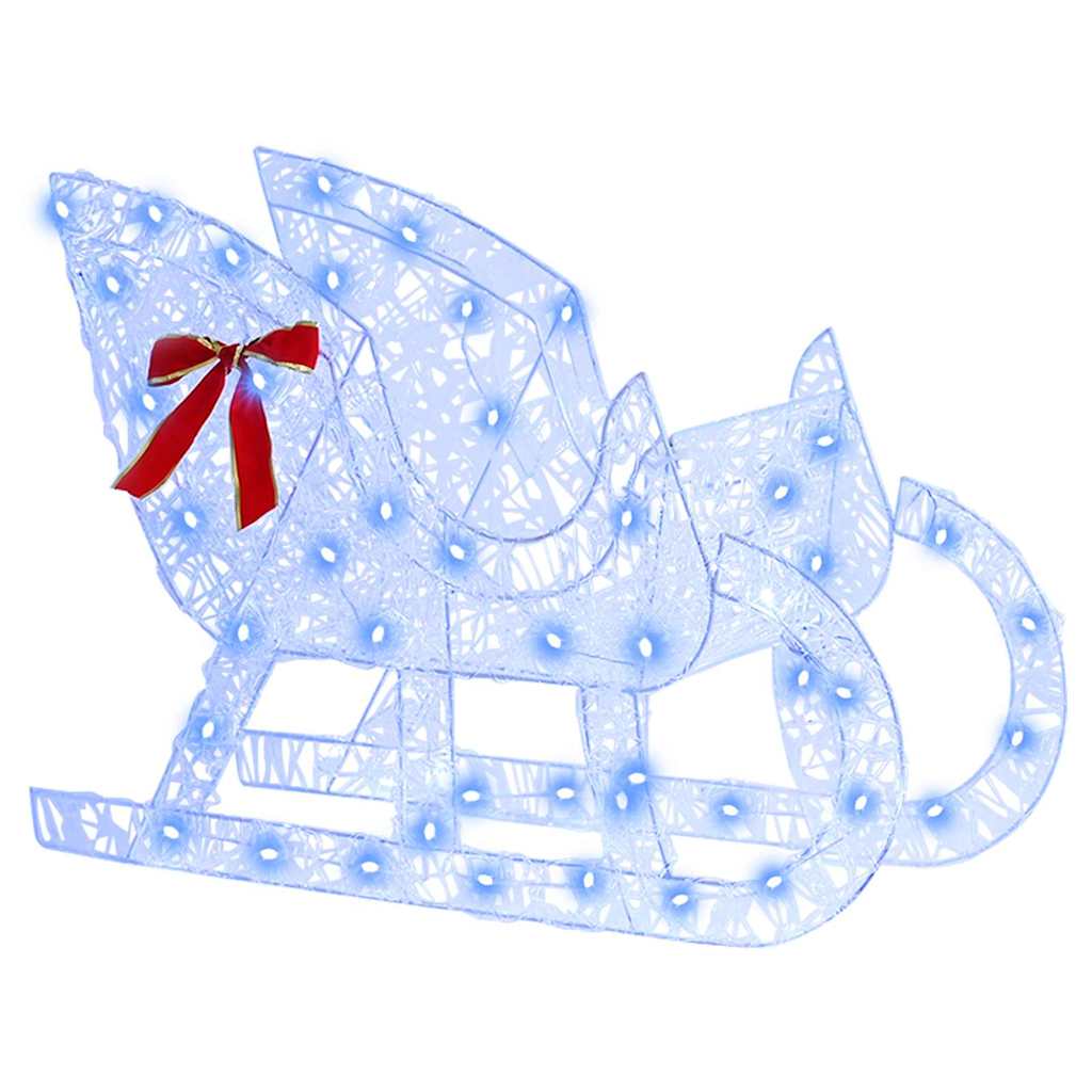 Reindeer Pulling Sleigh Blue 70 x 24 x 128 cm Acrylic 200 LEDs