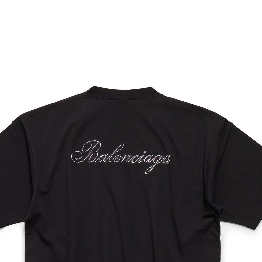 Balenciaga Logo Embellished Large Fit T Shirt Women's 641655TPVP71000