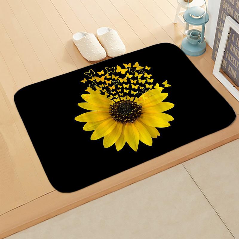 Коврик для кухни, гостиной, напольный коврик, ковер, дверной коврик, нескользящий подсолнечник