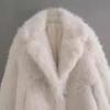 Женское пушистое хлопковое пальто из искусственного меха с большим лацканом - Модная верхняя одежда для международной торговли