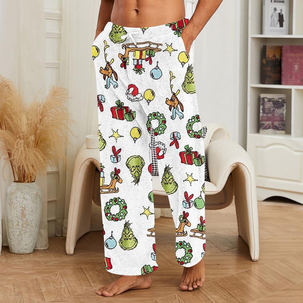 Men's Allover Printed Home Pants Sleeping Pajama Pants Long Pants Pajama Pants