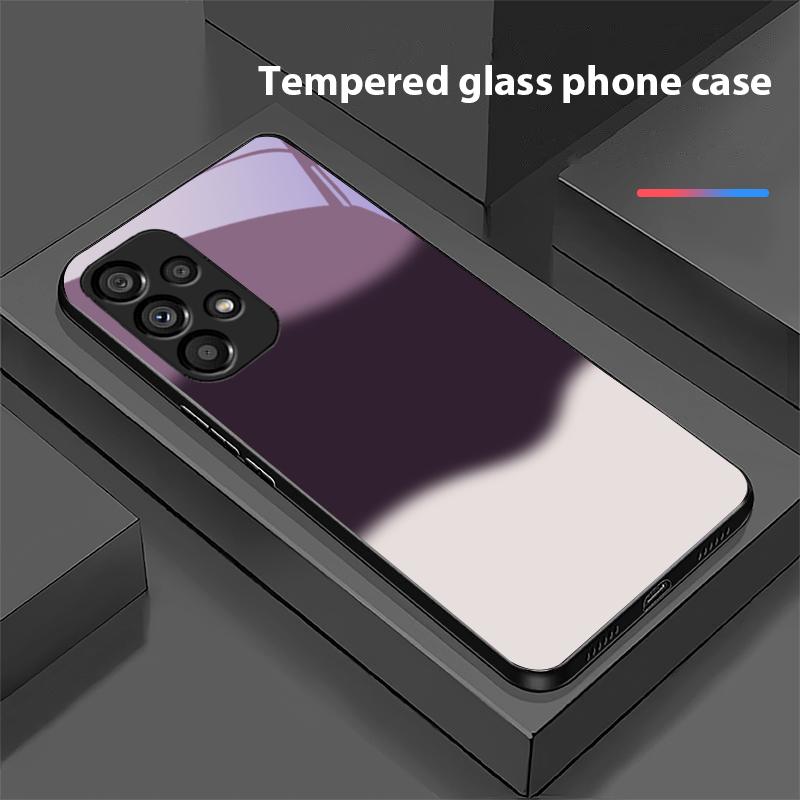 Трехцветный градиент для Samsung Galaxy S 8 9 10 20 Plus 21 FE 22 23 24 Ultra S7 Edge Черный Чехол для телефона из закаленного стекла Жесткий чехол