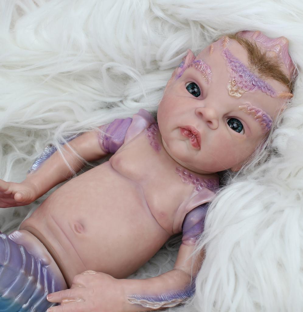 BZDOLL 50CM 3D Paint Skin Soft Silicone Reborn Princess Atlantyss Seahorse Baby Doll Lifelike 20 Inch Hippocampus Premium Collectibles