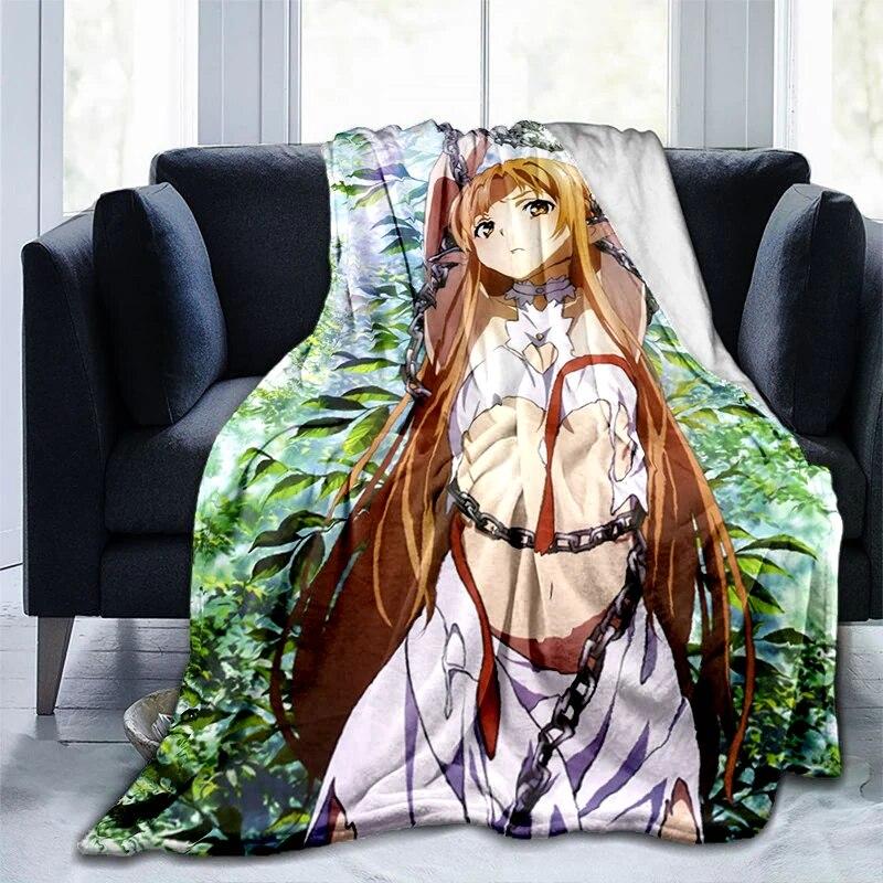 Популярное аниме SAO Sword Art Online, аниме, современное одеяло Gedruckt Bettdecke Geschenk, фланелевые мягкие плюшевые одеяла для дивана-кровати