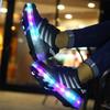 Versatile Led Shoes With Wheels Mesh Roller Skate Glowing Kid Luminous Unisex Sneakers