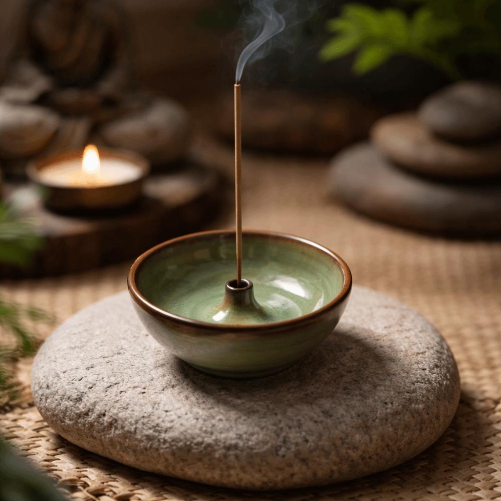 Zen Style Incense Stick Burner Round Agarwood Tray Spiritual Practice Incense Holder  Yoga