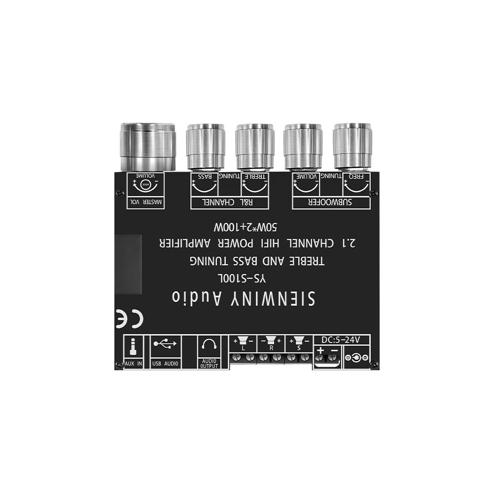 BT5.0 интеллектуальный 2,1-канальный усилитель звука стерео сабвуфер плата 50 Вт + 50 Вт + 100 Вт высокие басы