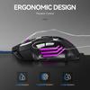 Проводная игровая мышь USB с RGB-подсветкой, эргономичная игровая USB-мышь, 2400 DPI, регулируемая, 7 клавиш, 7 цветов, для ноутбука, настольного ПК, AC