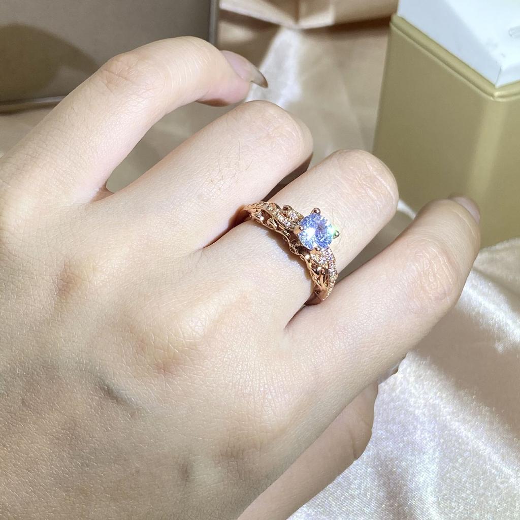 Европейская и американская мода принцесса обручальное кольцо из розового золота микро набор цирконов кольцо женские ювелирные изделия