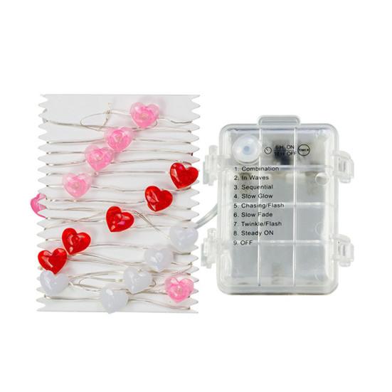 Светильник с сердечком в форме сердца, украшение ко Дню святого Валентина, ультра-яркий водонепроницаемый светодиодный гирляндный светильник на батарейках, подвесное украшение