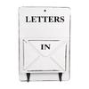 Wood Mail Letter Rack Key Holder Wall Storage Creative Home Decoration with Hook Hanger White