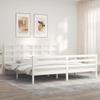 VidaXL Bed Frame with Headboard White 200x200 Cm Solid Wood 3194007