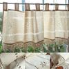 Шторы в стиле кантри для окна, Кухонные льняные шторы с вышивкой, Драпировки, Ламбрекены, Домашний декор(Не включает удилище)