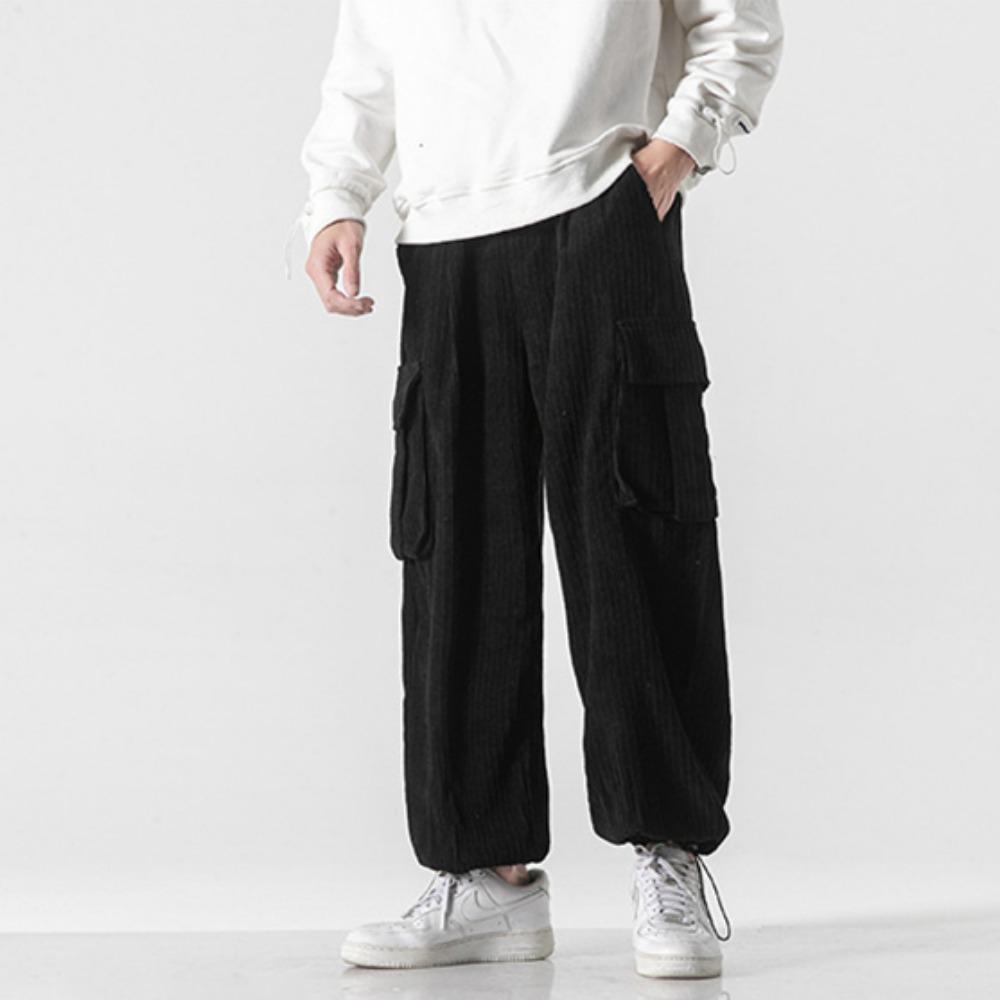 Autumn Casual Men's Pants Korean Version Corduroy Solid Color Overalls Street Wide-leg Pants Trend Large Size All-match Pants
