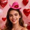 Sequins Pink Cowboy Hat Headband Plastic Shining Lip Print Hairband  Party