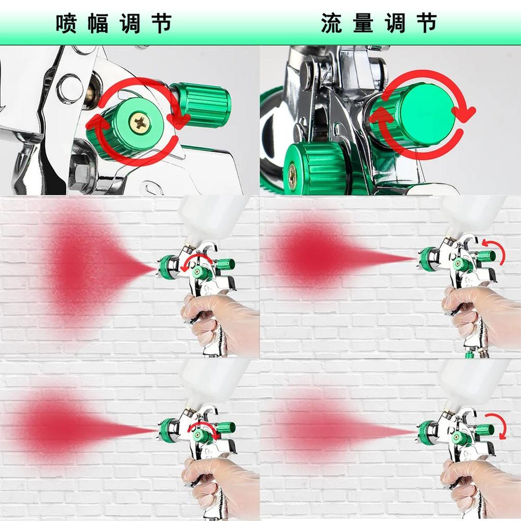 HVLP  Spray  1.4mm 1.7mm 2.0mm Steel Nozzle Household Spray  Portable Car Paint Spray  Kit Pneumatic Tools