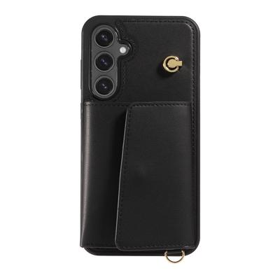 Для Samsung Galaxy S24 FE Чехол-кроссбоди для телефона с держателем для карт и подставкой, покрытый кожей ТПУ чехол для мобильного телефона