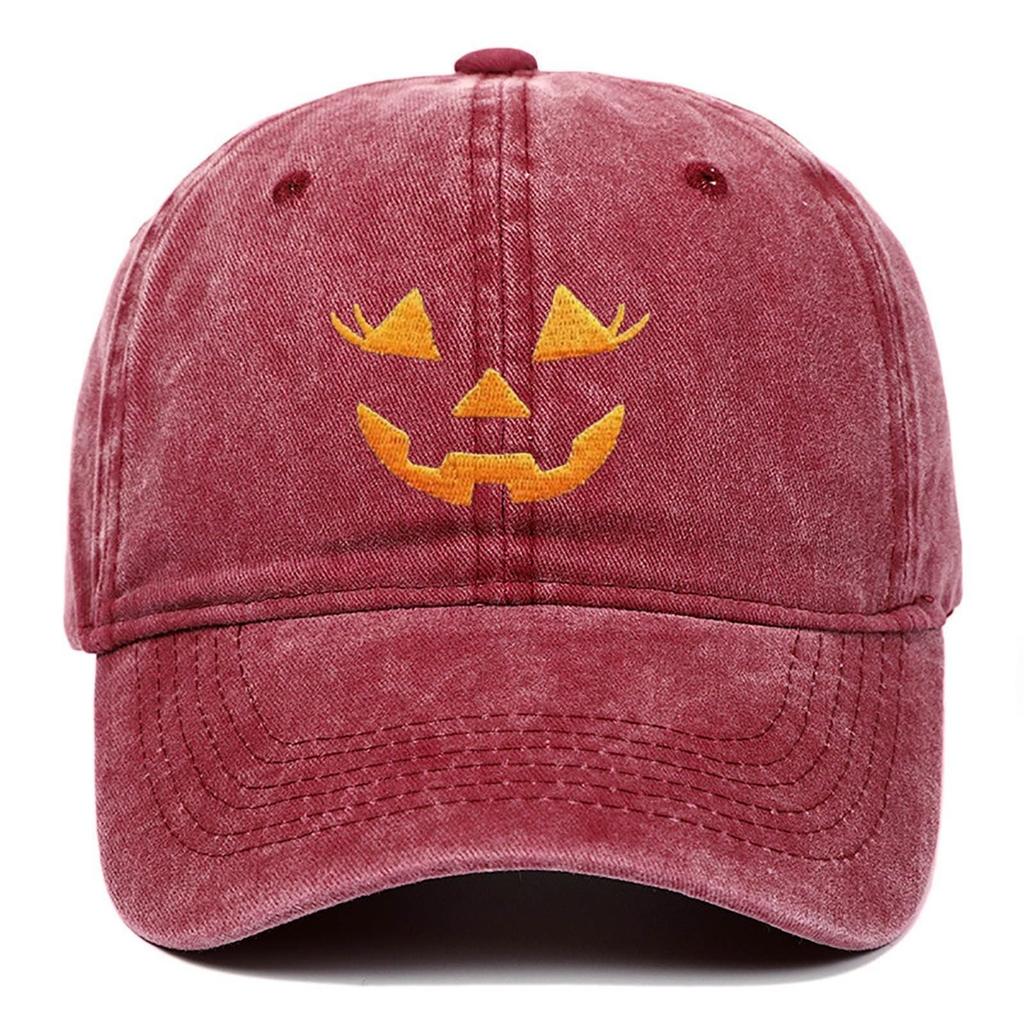Хэллоуин Кепка Мужская Женская Вышитая Потертая Регулируемая Солнечная Шляпа Хлопок Смешные Шляпы