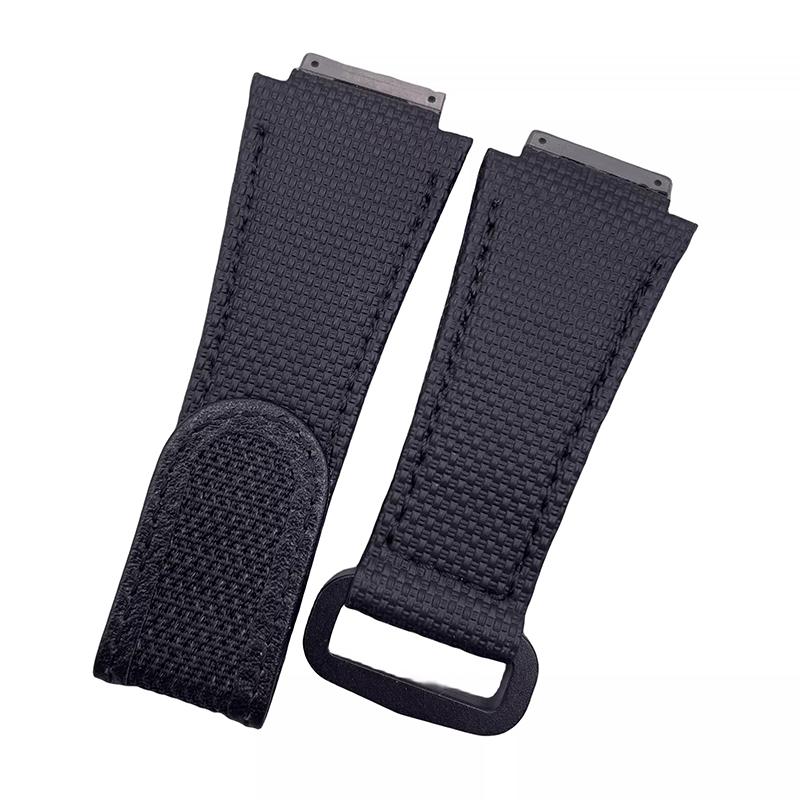 Customized Rubber Watchband for Richard Strap Hook and Loop Fluororubber RM011 RM030 RM010 RM055 Bracelet Screw Down Connection