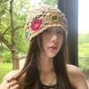 Spring and Summer New Literary and Colorful Flower Hollow Hat Women's Sweet Fashion Knitted Headhat