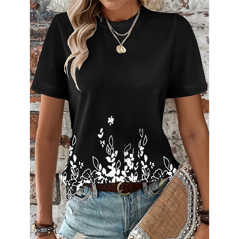 Women's T-Shirt 3d Stripe Line Printed T Shirt For Women Funny O Neck Short Sleeve Pullover Geometry Pattern Female Clothing