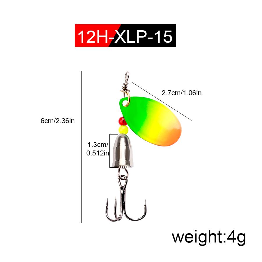 FISH KING Spinner Bait 3,9 г, 4,6 г, 7,4 г, 10,8 г, 15 г, приманки для ложки, металлические приманки для щуки с тройными крючками, искусственная приманка для окуня, рыболовная приманка